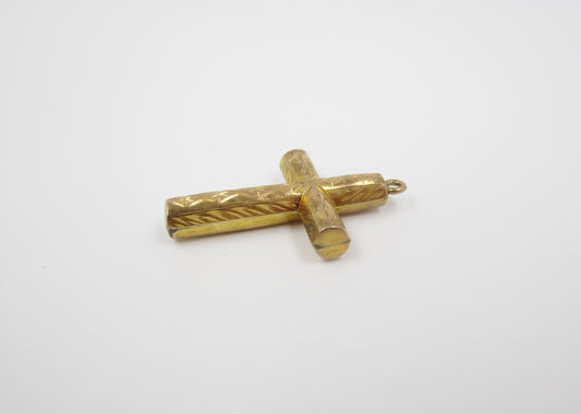 1970's Hollow Cross Gold Charm