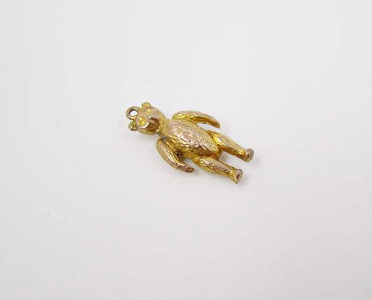 1970's Hollow Teddy Bear Gold Charm